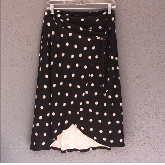 Adrienne Vittadini Polka Dot Faux Wrap Skirt - Picture 5 of 9